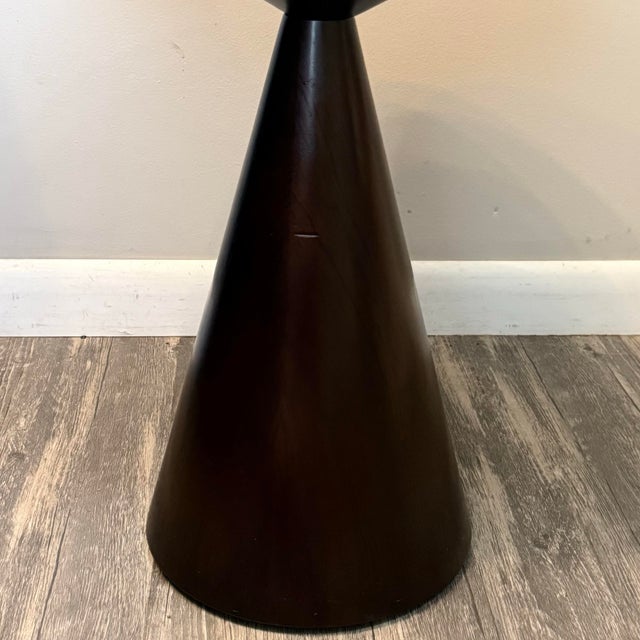 Wood 1990s Crate & Barrel Ully Wood Low Pedestal Side Accent Plant Stand Table For Sale - Image 7 of 11