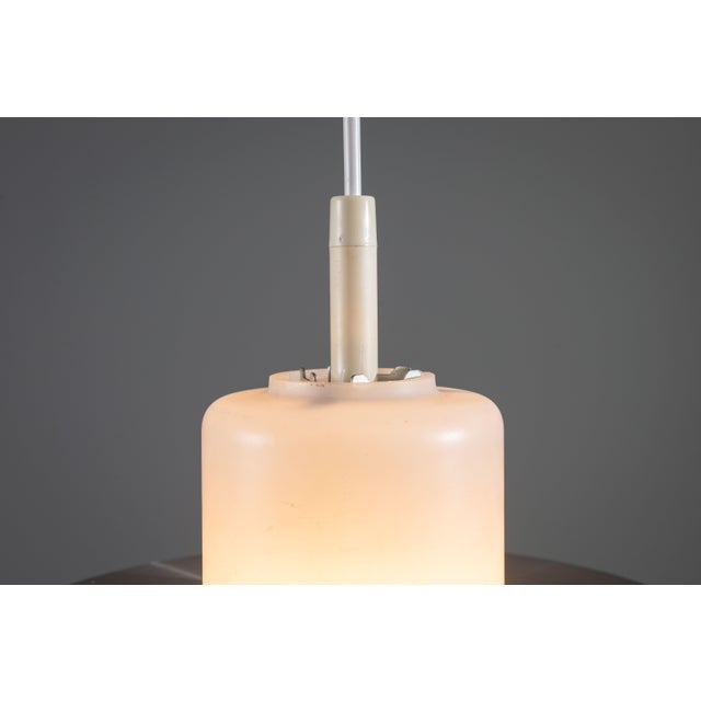 German Pendant in Opal Glass with Decorative Aluminium Discs from Doria Leuchten, 1960s For Sale - Image 11 of 12