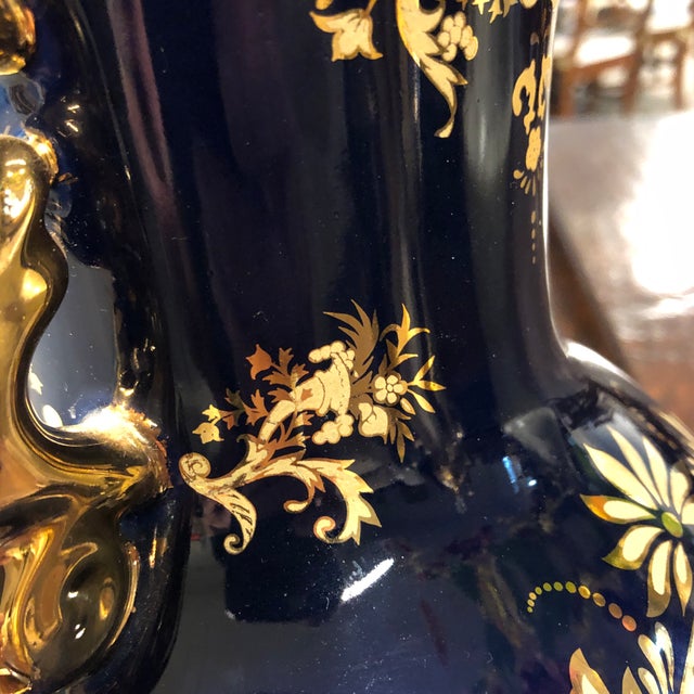 Vintage Limoges French Cobalt + Gold Vase Chairish