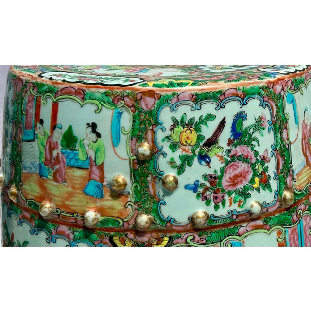 Chinese Antique Chinese Rose Medallion Porcelain Garden Seat, Circa 1850 For Sale - Image 3 of 11