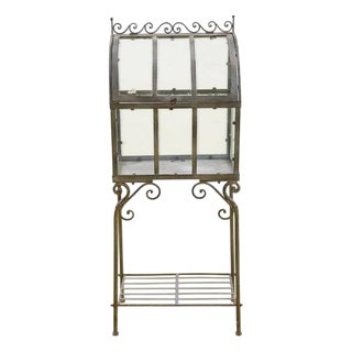 Vintage Wrought Iron Display Cabinet For Sale