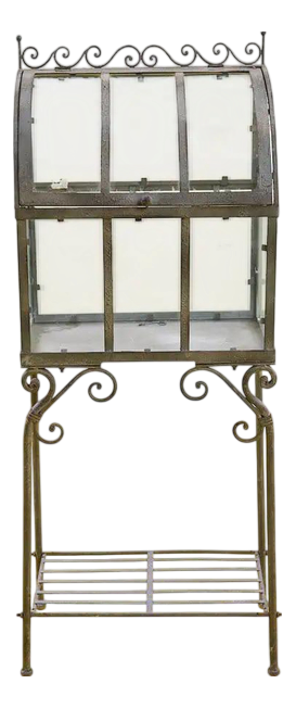 Vintage Wrought Iron Display Cabinet