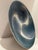 Japonisme Large 17" Studio Pottery Bowl Signed Hughes Blue Sprayed Glaze Tomoe Swirl 1980s For Sale - Image 3 of 10
