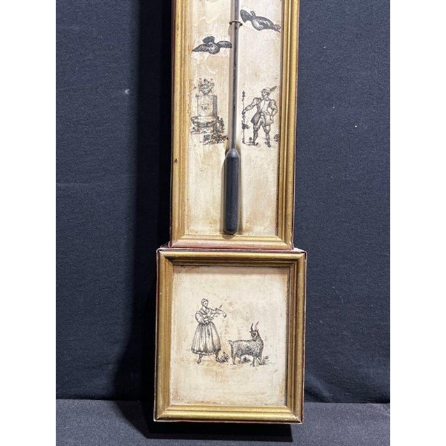 Early 19th Century Italian Folk Art Wall Thermometer With Pastoral Scenes For Sale - Image 4 of 9