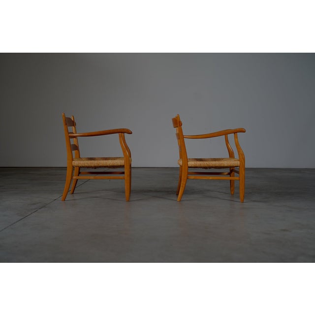 Armchair with Rush Seating, Germany, 1960s For Sale - Image 8 of 13