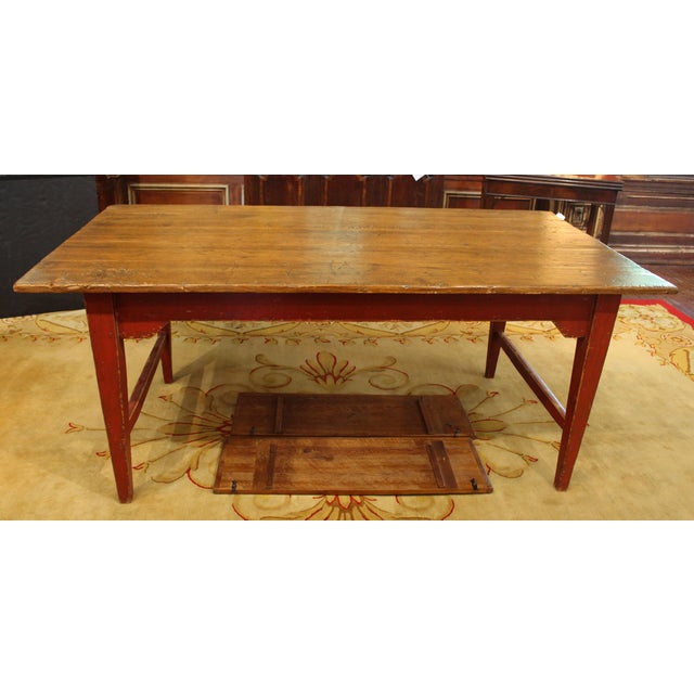 Mid-19th Century French Canadian Country Farm Table For Sale - Image 4 of 9