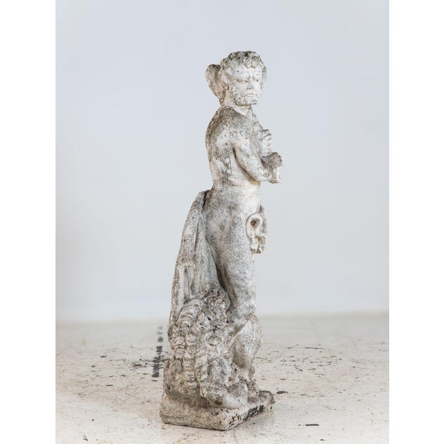 Stone Weathered Stone Hercules Garden Statue, France Mid 20th C. For Sale - Image 7 of 11