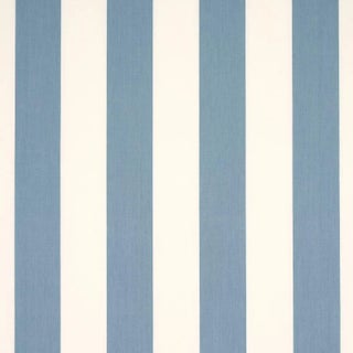 Schumacher James Stripe Fabric in Sky For Sale