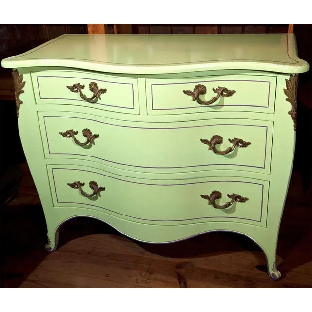 Funny Girl? Chartreuse and purple pinstriped 60's inspired commodes. The high quality craftsmanship suggests that this...
