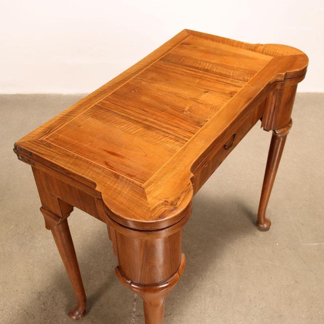 18th Century Baroque Game Table in Walnut, Italy For Sale - Image 9 of 11
