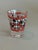 1940s Vintage Art Deco Red White Black Checkered Shot Glass Clear Glass For Sale - Image 5 of 7