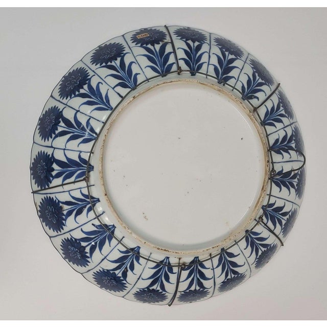 Antique Chinese Export Blue & White Porcelain Chargers For Sale In Denver - Image 6 of 8