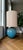 Vallauris ceramic lamp, Marius Musarra (1910-1991) Turquoise blue tones / Original shade in good condition with some very...