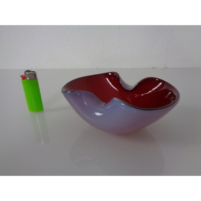 Lavender Red and Lilac Sommerso Murano Glass Bowl or Ashtray, Italy, 1960s For Sale - Image 8 of 15