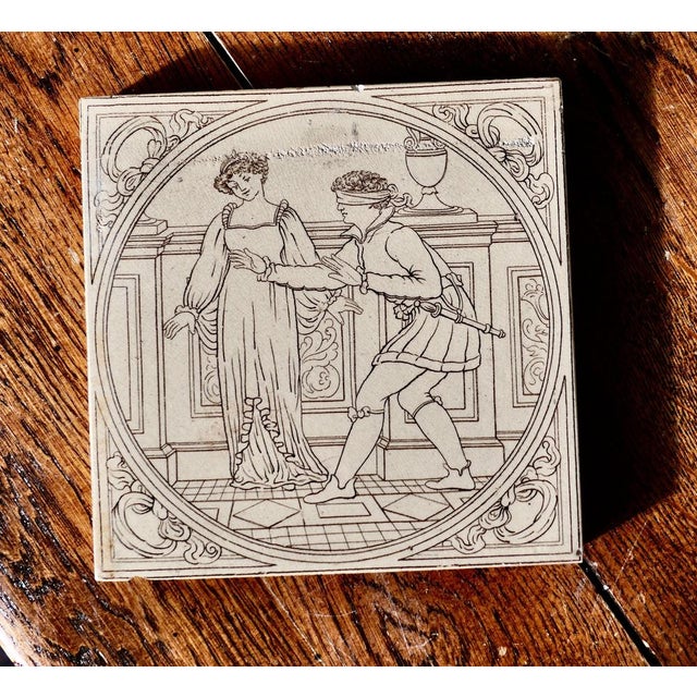 Victorian Ceramic Tiles, Set of 7 For Sale - Image 9 of 11