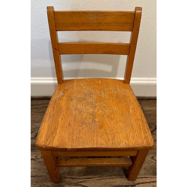 Late 20th Century Child's Wood School Chair For Sale In Houston - Image 6 of 7