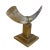 Metal Vintage Natural Horn on Brass Base For Sale - Image 7 of 8