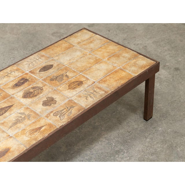 Ceramic Coffee Table with Herbarium Motif from Roger Capron, 1950s For Sale - Image 6 of 8