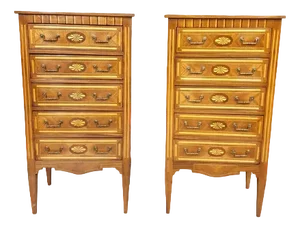 Inlaid Chests of Drawers, Set of 2