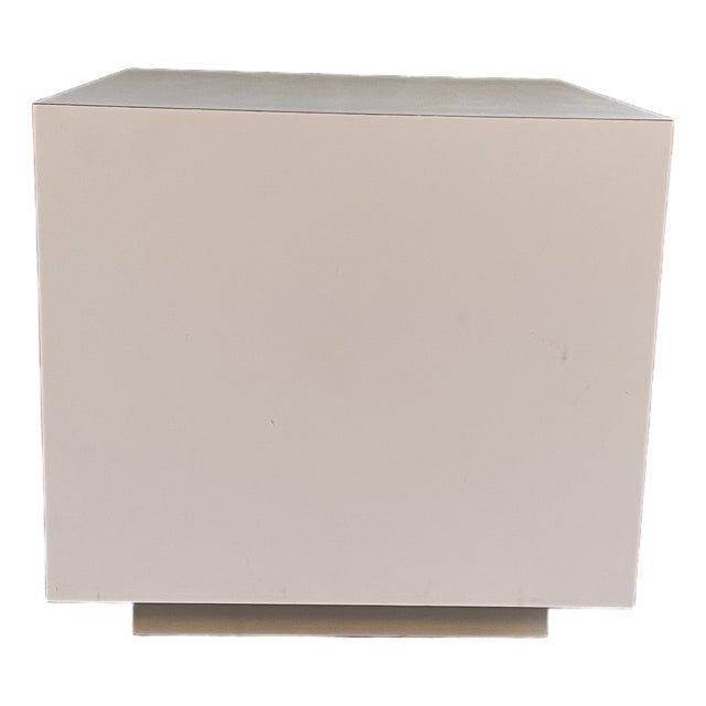Vintage Blush Pink Postmodern "Cube" Accent Table For Sale