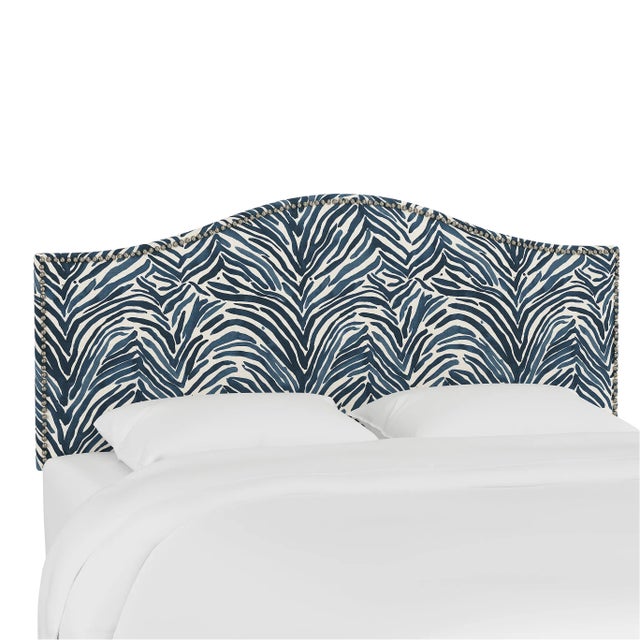 Ashland Headboard in Blue Washed Zebra, Twin For Sale