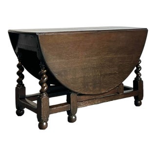 Vintage Barley Twist Gate Leg Table For Sale