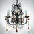 Amber Vintage French Rococo Revival 6-Arm Wrought Iron Chandelier With Amber Glass Drops. For Sale - Image 8 of 12