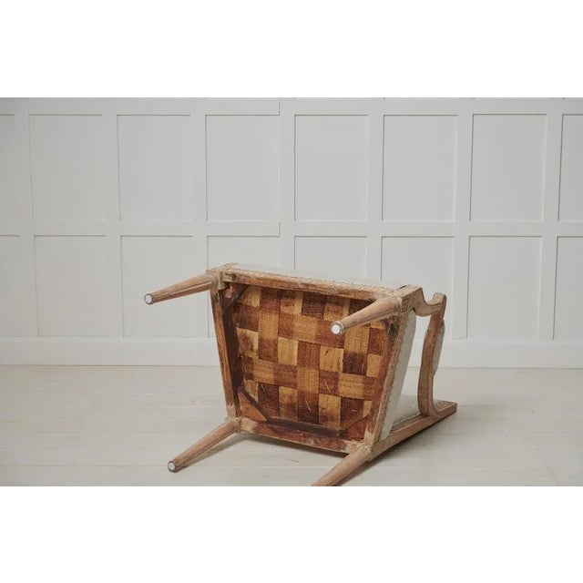 Swedish Gustavian Upholstered Pine Armchair For Sale - Image 10 of 11