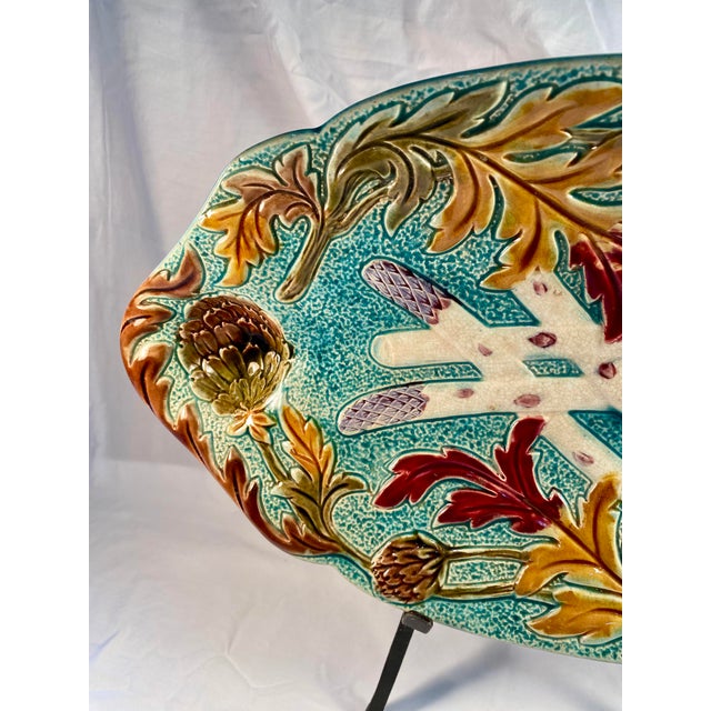 Antique, French Majolica Asparagus Platter - 1900s For Sale In Salt Lake City - Image 6 of 8