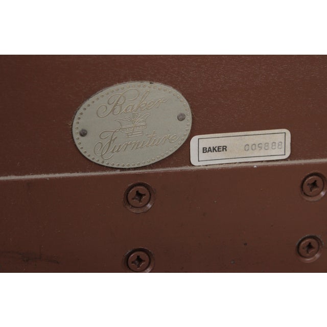 Baker Queen Size Leather Panel Bed For Sale - Image 15 of 15