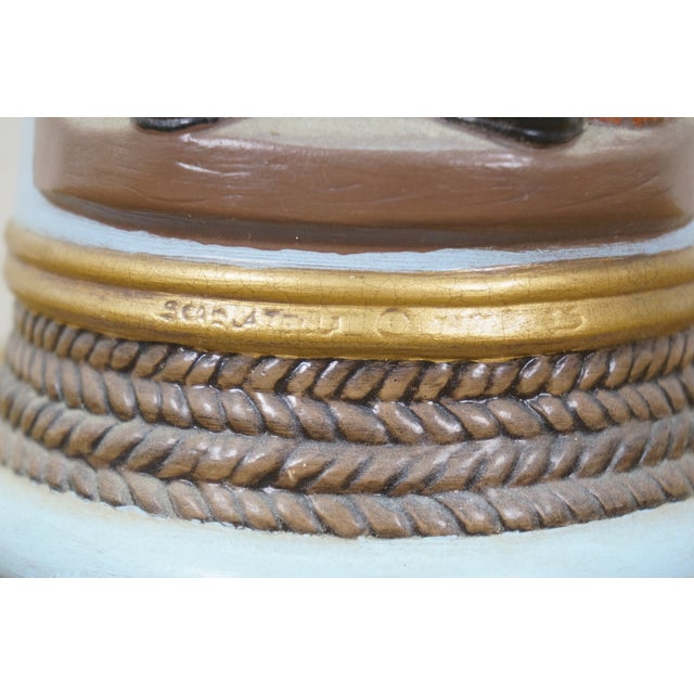 Vintage Ceramic Nautical Maritime Fisherman Sailor Rope Handle Beer Stein 17" For Sale - Image 11 of 15