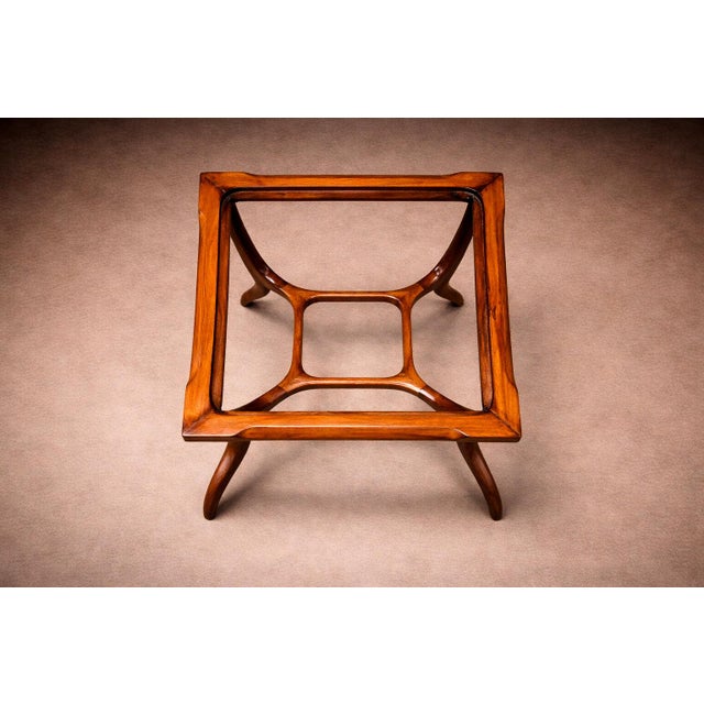 Wood Sculptural Side Table in Caviuna & Marble, Giuseppe Scapinelli, 1950s For Sale - Image 7 of 10