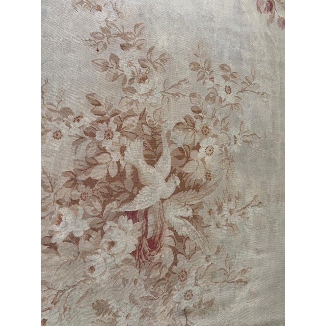 Mid 19th Century 1850s Ivory Ground Floral Medallion Antique French Aubusson Flatweave Wool Rug For Sale - Image 5 of 8