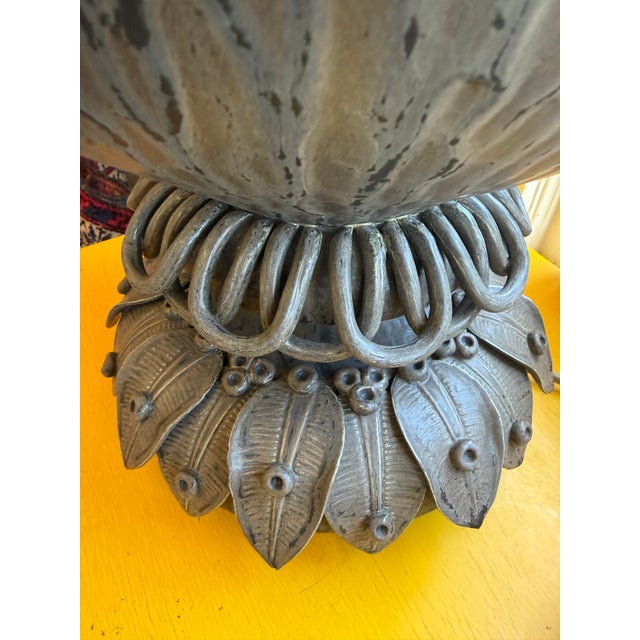 1980s Barry Dixon Large Foliage Urn Lamp For Sale - Image 11 of 17