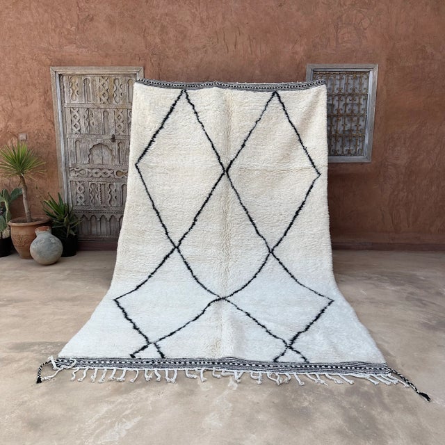 Textile Beni Ourain Rug - 6'8" X 11'5" Ft For Sale - Image 7 of 10