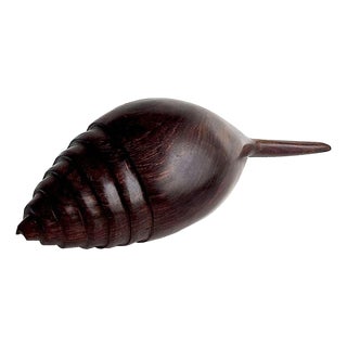 Vintage Hand Carved Ironwood Conch Shell For Sale