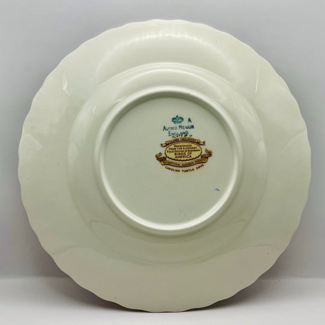 Ceramic Alfred Meakin “Birds of America” Carolina Turtle Dove Decorative Plate For Sale - Image 7 of 8
