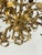Six-Light Floral Chandelier in Gold Metal, Italy, 1960 For Sale - Image 6 of 8