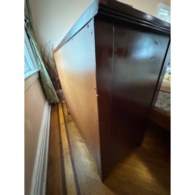 Wood Pottery Barn Stratton Dark Brown Wood Dresser For Sale - Image 7 of 15