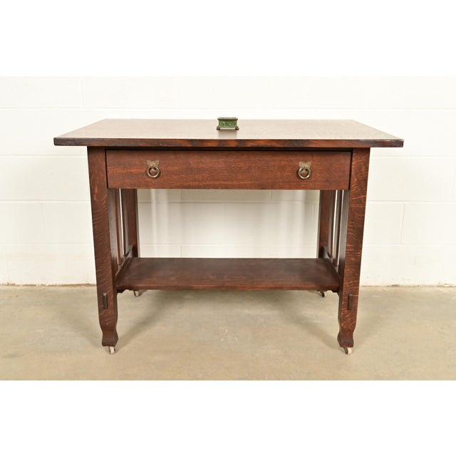 Apollo Studios New York Arts & Crafts Grapevine Pattern Bronze and Slag Glass Stamp Box For Sale - Image 11 of 12