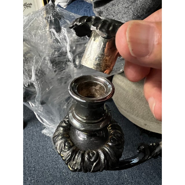 Vintage Victorian Pair of Candelabra For Sale - Image 11 of 11