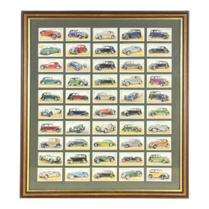 Framed Vintage English Player’s Cigarettes “Motor Cars” Card Collection