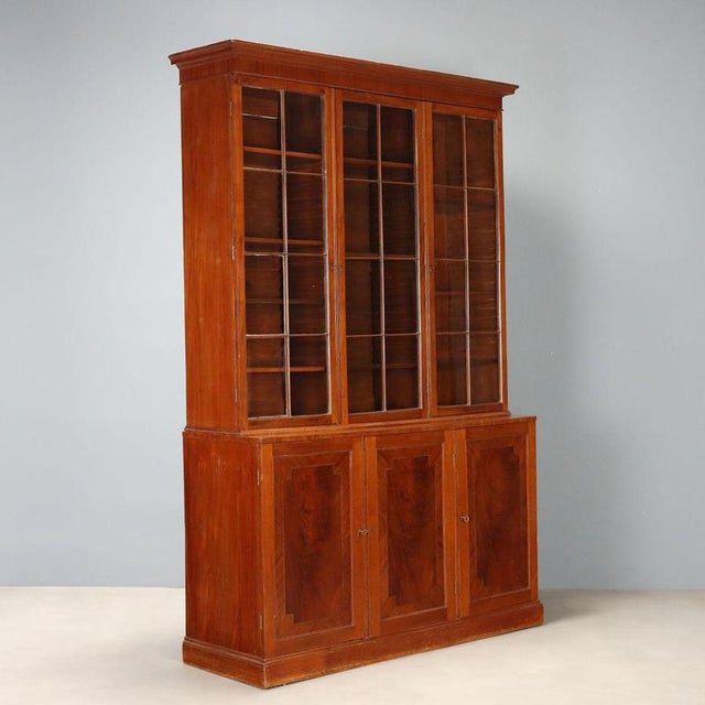 Mahogany Bookcase with Blown Glass, England, 1900s For Sale - Image 14 of 14