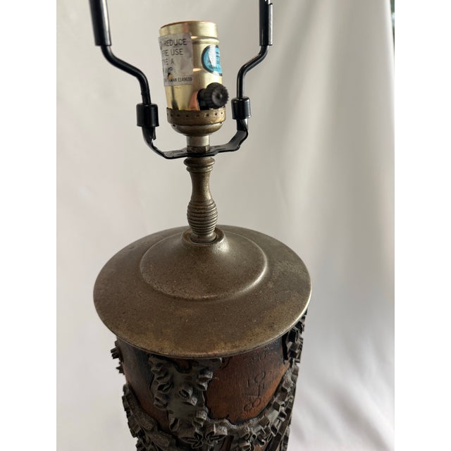 Wood Early 19th Century Vintage Industrial Wallpaper Roller Floor Lamp For Sale - Image 7 of 9