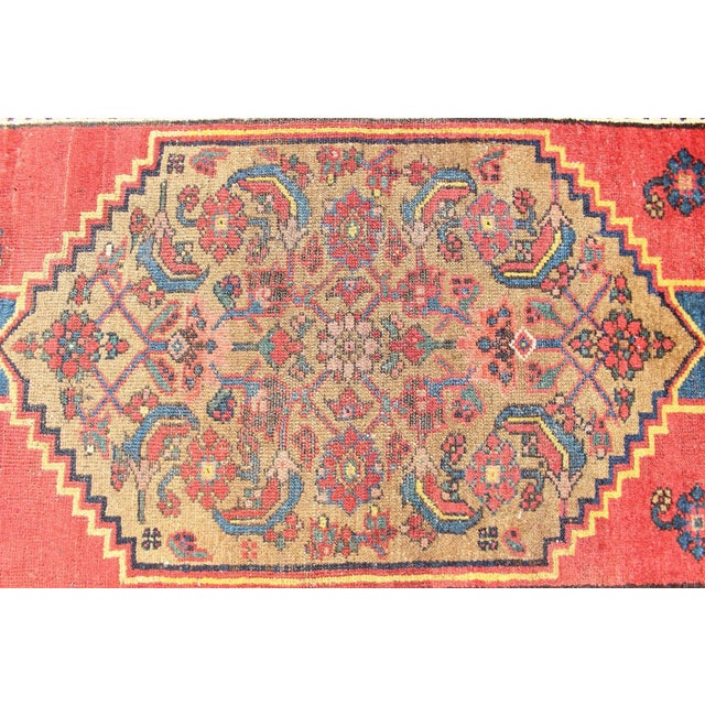 Antique N. W. Persian Rug With Medallion and Rich Red and Blue Tones 3'6 X 6'5 For Sale In Atlanta - Image 6 of 12