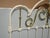Vintage Elliott's Design Mid Century Iron White Gold Queen Bed Frame Headboard For Sale - Image 13 of 14