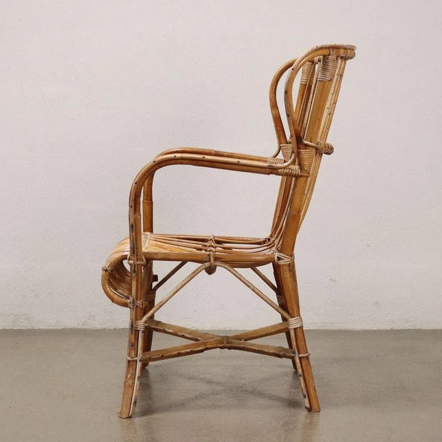 Bamboo Armchair, 1980s For Sale - Image 3 of 10
