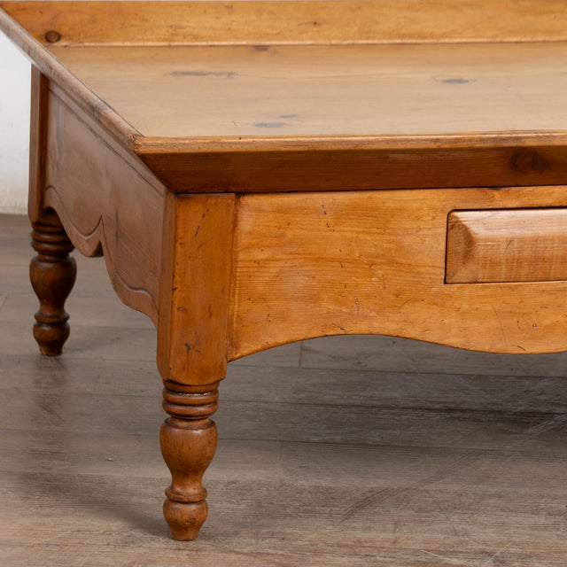 Wood 20th Century Large Pine Coffee Table With Two Drawers For Sale - Image 7 of 13