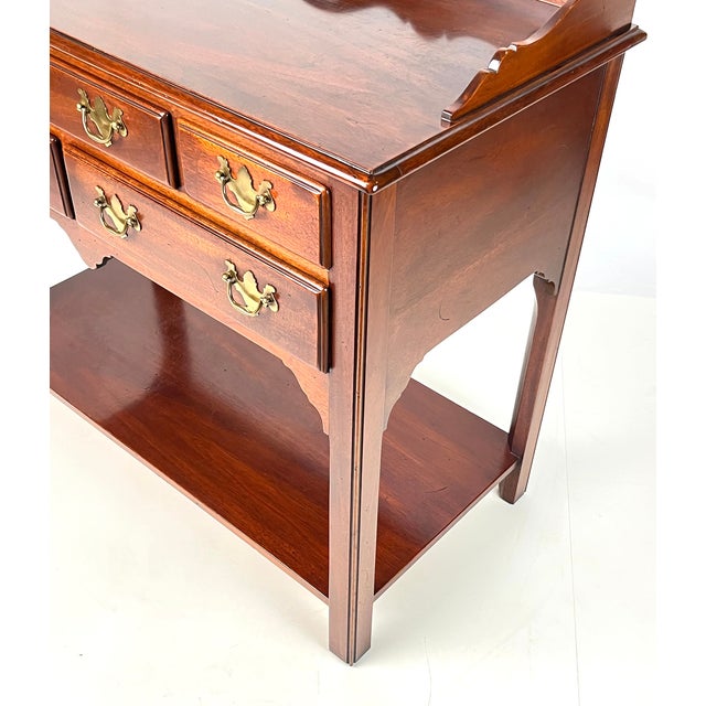 Brown Vintage Hickory Chair Colonial Chippendale Style Mahogany Server For Sale - Image 8 of 18