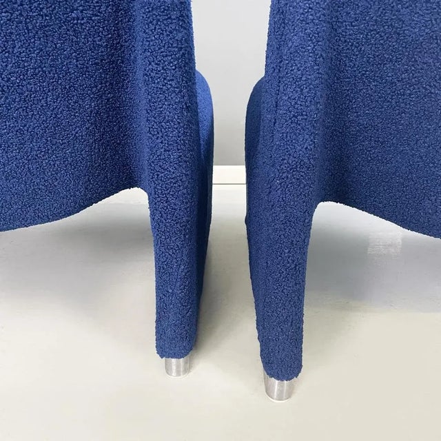 Set of Italian Modern Blue Fabric Alky Lounge Chairs attributed to Piretti for Anonima Castelli, 1970s For Sale - Image 10 of 13